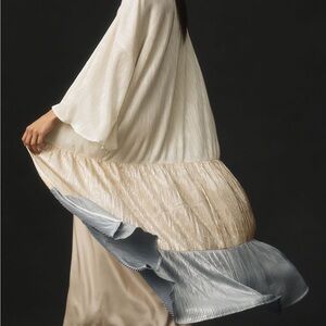 Anthropologie Pleated Colorblock Duster